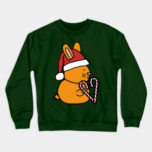 Christmas Bunny Rabbit Candy Cane Heart Crewneck Sweatshirt